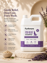 FurAmore 5L oatmeal dog shampoo — soothes itchy, dry skin for grooming salons and clinics