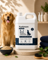 FurAmore professional 2-in-1 conditioning dog shampoo 5L — grooming salon bulk size, India