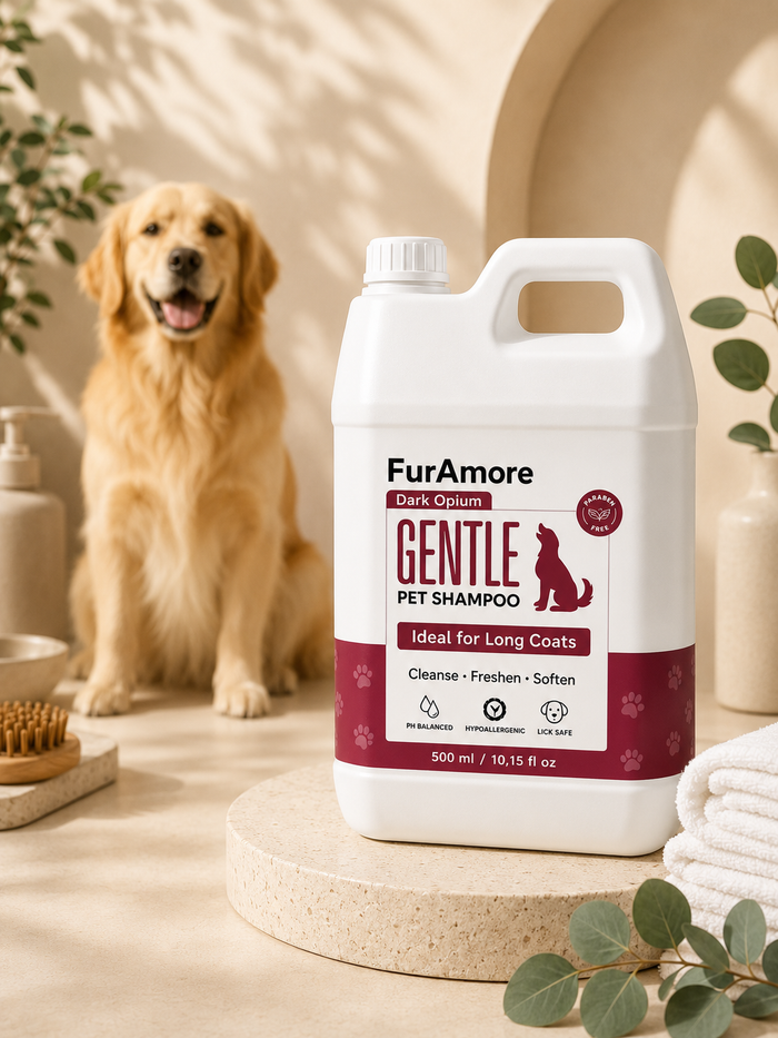 FurAmore professional long coat detangling dog shampoo for grooming salons, India