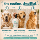How to use FurAmore Calm Vanilla pet coat conditioner after shampoo 3 steps