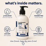 FurAmore Moonshine 2-in-1 dog shampoo pH balanced lick safe hypoallergenic paraben free