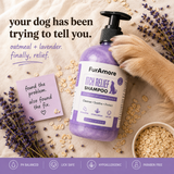 FurAmore oatmeal dog shampoo post bath golden retriever soft life lavender 300ml